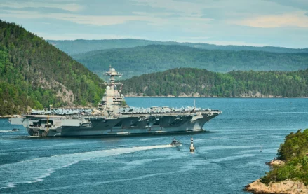 Military vessel on the water