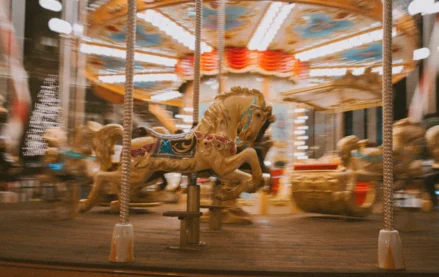 Carousel (merry-go-round) at an amusement park