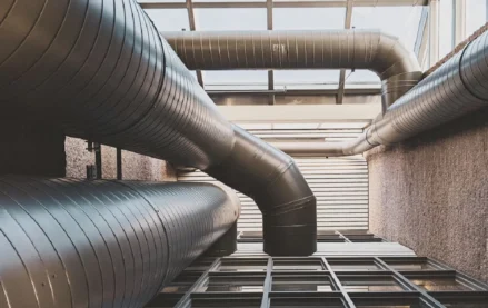 Metal air ducts for stadium HVAC system