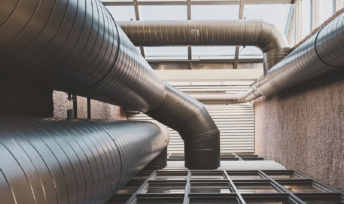 Metal air ducts for stadium HVAC system